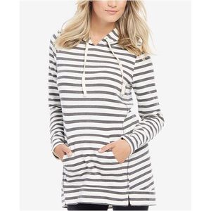 Striped Motherhood Maternity Hoodie size large